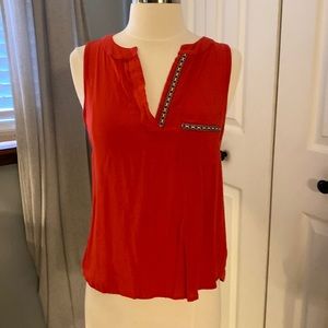Pleione Orange Boho Tank Top
